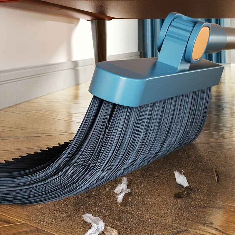 Image of Temu Multi-Surface Rotatable Broom and Dustpan Set: A multi-surface cleaning kit featuring a rotatable broom with a long ergonomic handle and a dustpan with a built-in debris-comb. Ideal for indoor and outdoor use, providing easy-sweep cleaning on various surfaces.