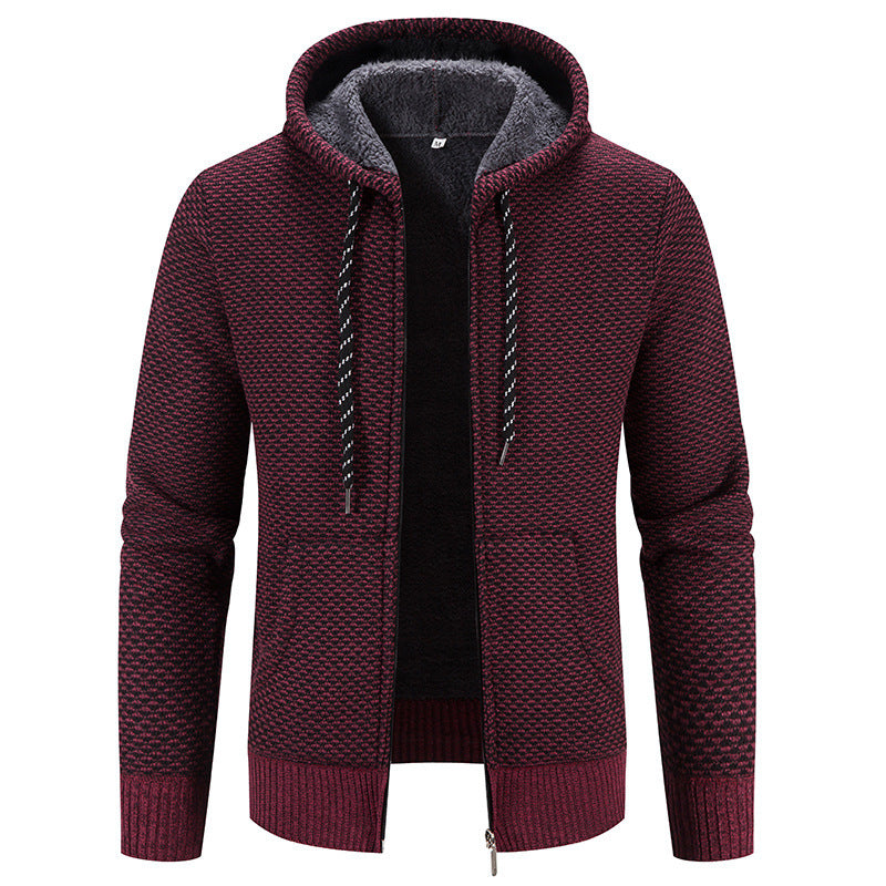 Warm Plush Zippered Winter Coat: Casual Hooded Comfortable & Stylish - https://sammyskfootball.com