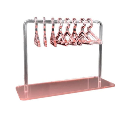 Acrylic Earring Hanging Display Rack Stand with Mini Coat Hangers_2