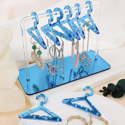 Acrylic Earring Hanging Display Rack Stand with Mini Coat Hangers_5